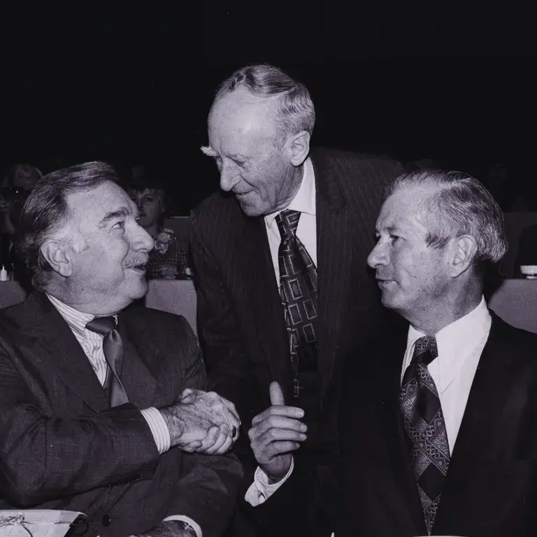 Charles R. O'Malley with Walter Cronkite and Col. Murphy at the CSPA 50th Annual Convention