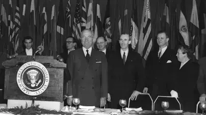 CSPA Founder Col. Joseph Murphy following a major address from former U.S. President Harry S. Truman